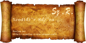 Szedlár Róza névjegykártya